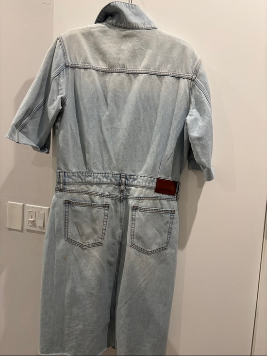MOTHER Light Wash Denim Midi Dress